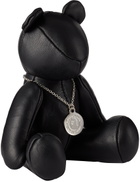 BAPE Black Solid Camo Leather Bear Plush Toy