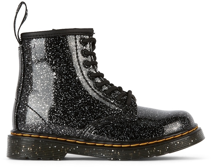 Photo: Dr. Martens Baby Black 1460 Glitter Boots