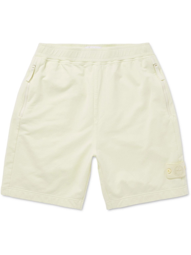 Photo: Stone Island - Logo-Appliquéd Cotton-Blend Jersey Cargo Shorts - Neutrals