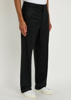 Moncler Wide-leg Wool Trousers Black