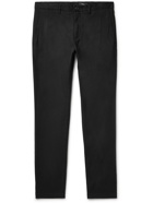 Theory - Zaine Slim-Fit Stretch-Cotton Flannel Trousers - Black
