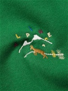 De Bonne Facture - Logo-Embroidered Cotton-Jersey Hoodie - Green
