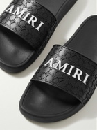 AMIRI - Logo-Appliquéd Embossed Rubber Slides - Black