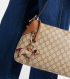 Gucci GG Canvas leather-trimmed keychain