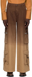 Dion Lee Brown Multipocket Denim Cargo Pants