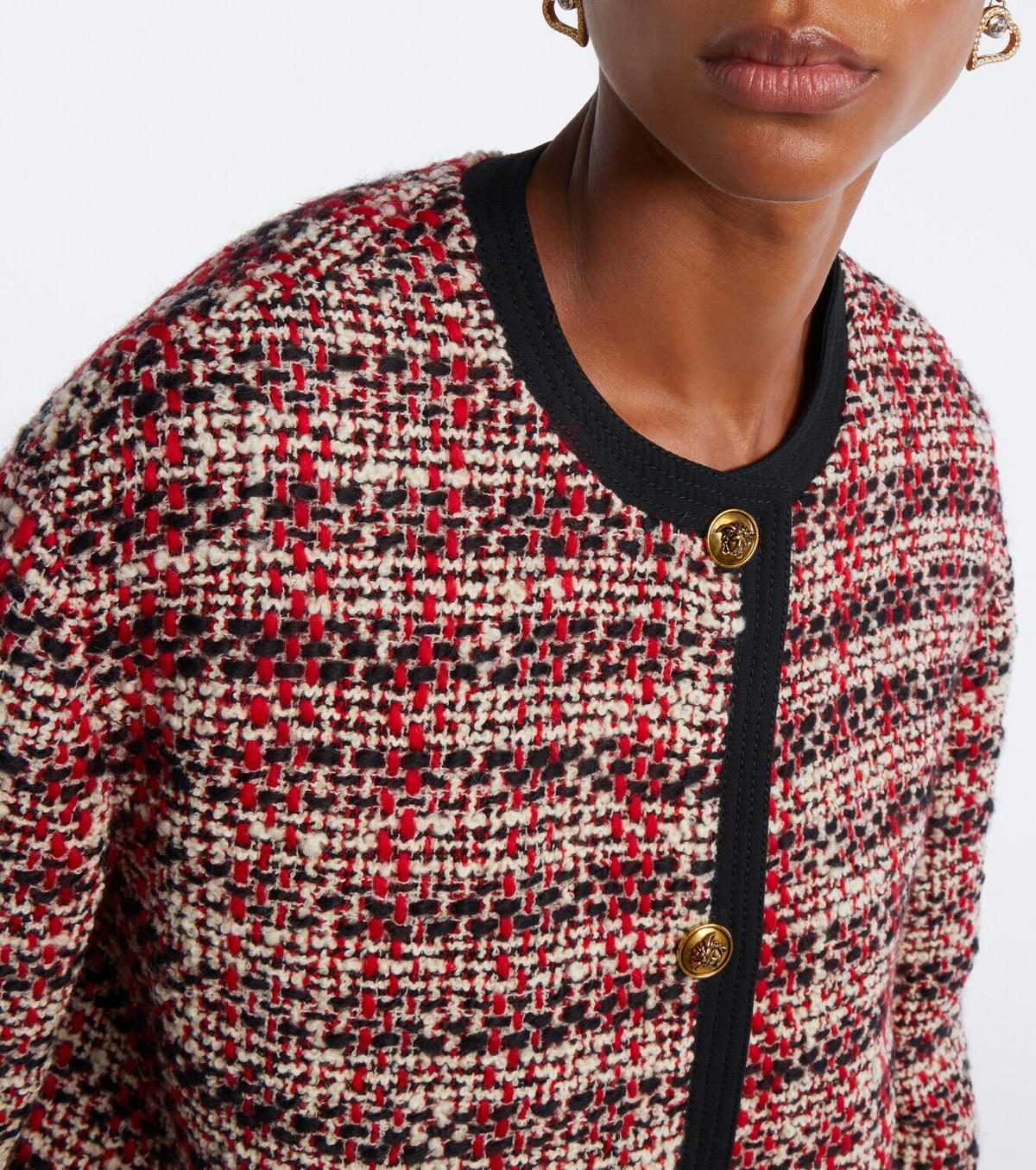 Versace Medusa wool-blend tweed jacket