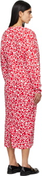 Marni Red Pop Fields Midi Dress