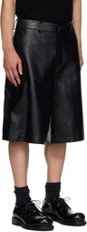 LE17SEPTEMBRE Black Bermuda Faux-Leather Shorts