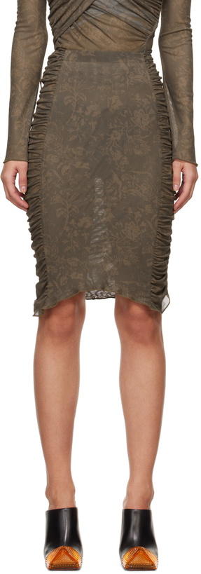 Photo: Jade Cropper Khaki Ruched Midi SKirt