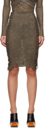 Jade Cropper Khaki Ruched Midi SKirt