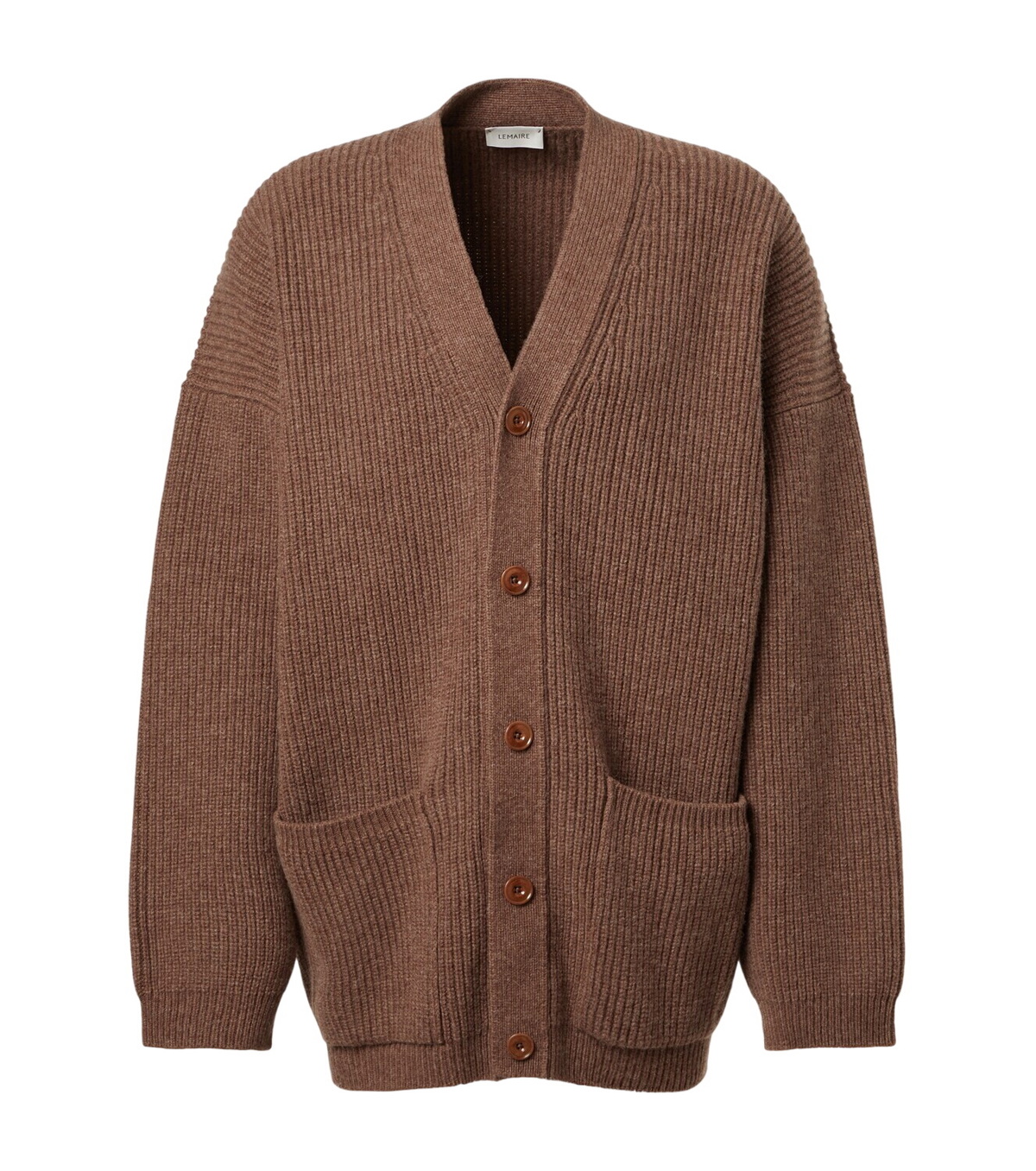 Lemaire Brown Wool Seamless V-Neck Sweater Lemaire