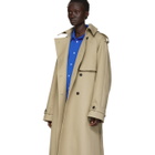 Matthew Adams Dolan Khaki Double-Breasted Trench Coat