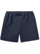 A Kind Of Guise - Volta Straight-Leg Waffle-Knit Cotton Drawstring Shorts - Blue