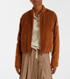 Moncler Blageon corduroy down bomber jacket
