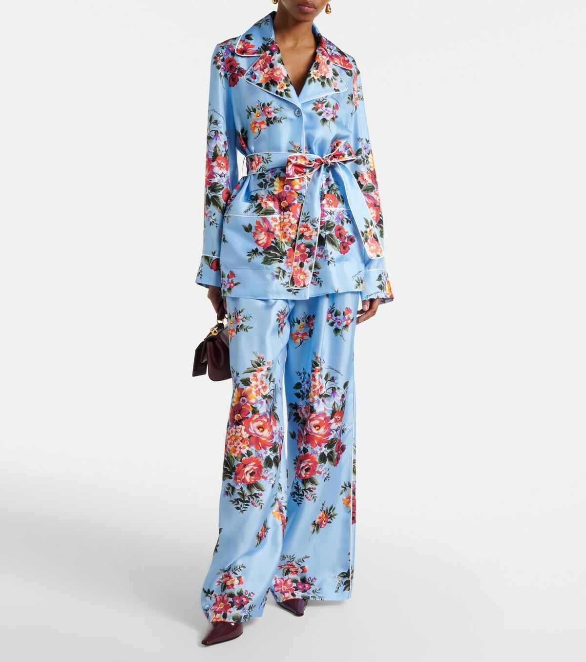 Dolce&Gabbana Floral belted silk blouse