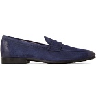 Tod's - Oiled-Suede Loafers - Men - Storm blue
