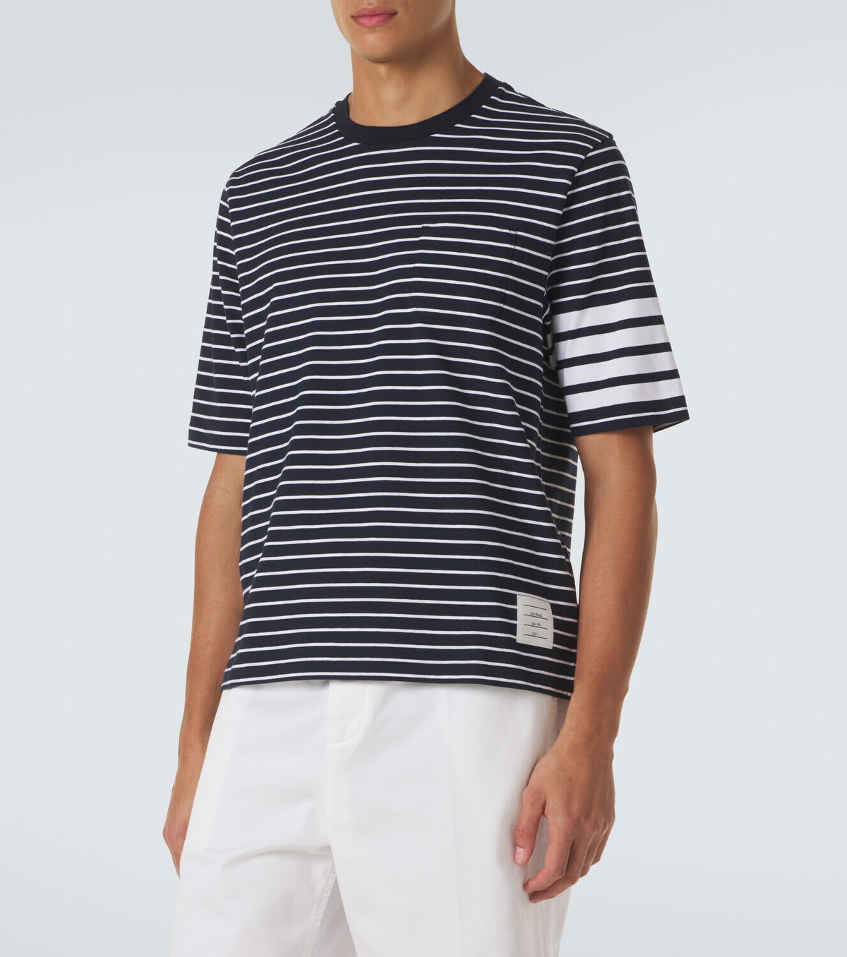 Thom Browne 4-Bar striped cotton T-shirt