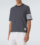 Thom Browne 4-Bar striped cotton T-shirt