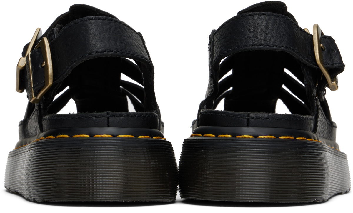 Dr. Martens Black Wrenlie Grizzly Leather Fisherman Sandals