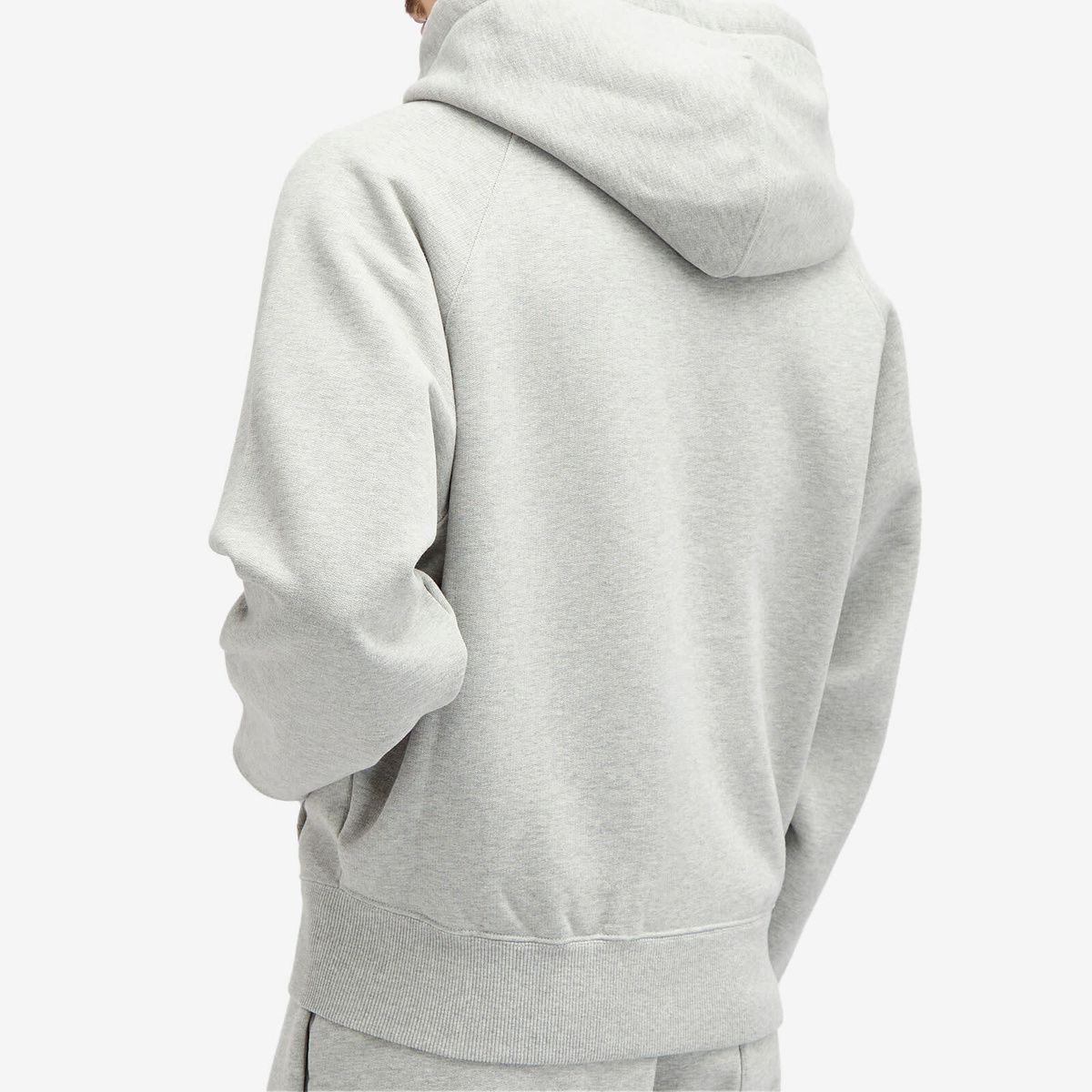 AMI Paris Men's Small A Heart Zip Hoodie in Heather Ash Grey AMI