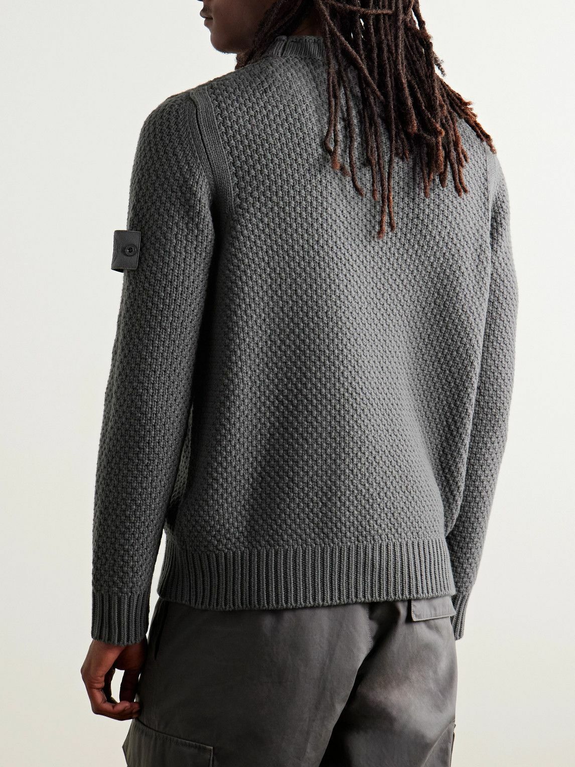 Stone Island - Ghost Logo-Appliquéd Wool Mock-Neck Sweater