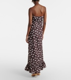Adriana Degreas Polka-dot cotton-blend maxi dress
