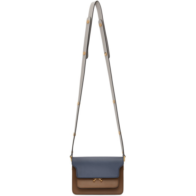 Marni Navy & Brown Mini Trunk Messenger Bag Marni