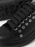 Alexander McQueen - Exaggerated-Sole Embellished Leather Sneakers - Black
