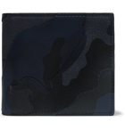 Valentino - Valentino Garavani Camouflage-Print Canvas and Leather Billfold Wallet - Midnight blue