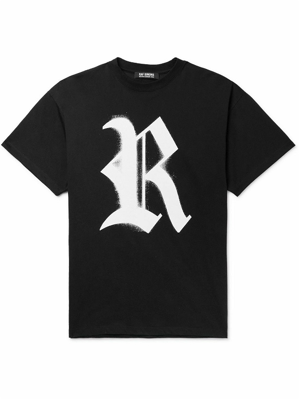 Photo: Raf Simons - Logo-Print Cotton-Jersey T-Shirt - Black