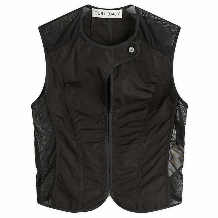 Photo: Our Legacy Women's All Day Poplin Corset Vest Top in Black All Day Poplin