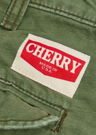 Cherry Los Angeles Paint-splatter Cotton Cargo Shorts Green