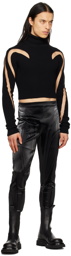 Mugler Black Paneled Turtleneck