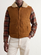 Valstar - Shearling-Trimmed Suede Down Gilet - Brown