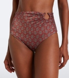 Johanna Ortiz Gathered printed bikini bottom