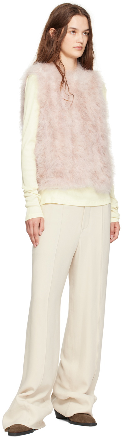 Yves Salomon Pink Feather Vest