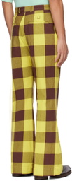 Acne Studios Yellow & Brown Check Trousers