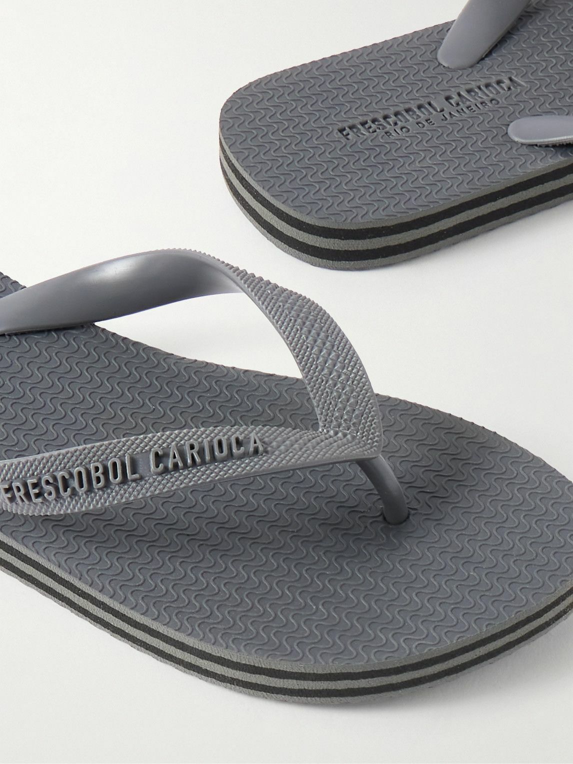 Frescobol Carioca - Fabio Logo-Embossed Rubber Flip Flops - Gray