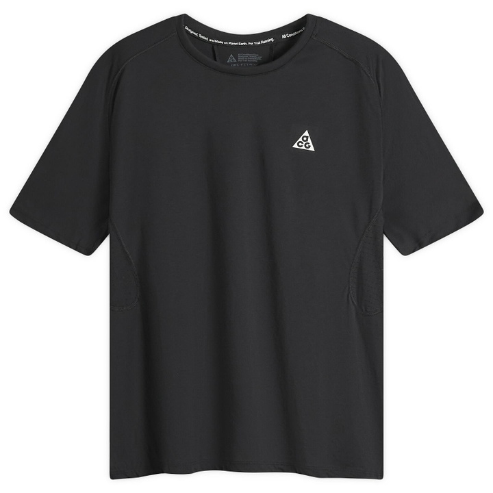 Photo: Nike Men's ACG Solar Chase Short Sleeve T-Shirt in Black/Black/Summit White