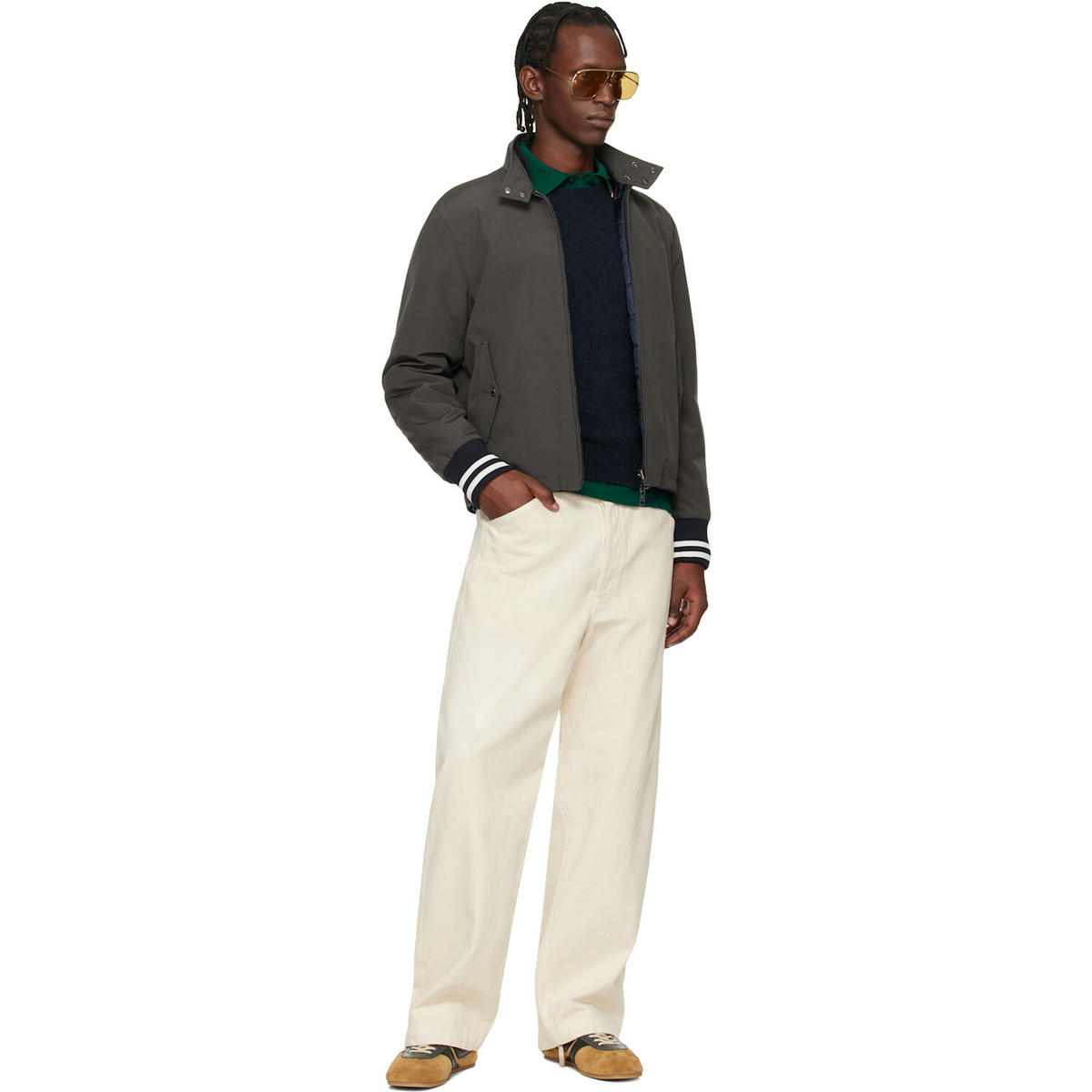 Moncler Gray Prieure Reversible Down Bomber Jacket