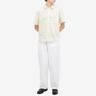 Dime Men's Resort Plaid Short Sleeve Shirt in Cream Multi