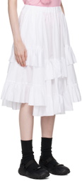 Comme des Garçons Girl White Tiered Midi Skirt