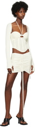 ANDREĀDAMO Off-White Gathered Miniskirt