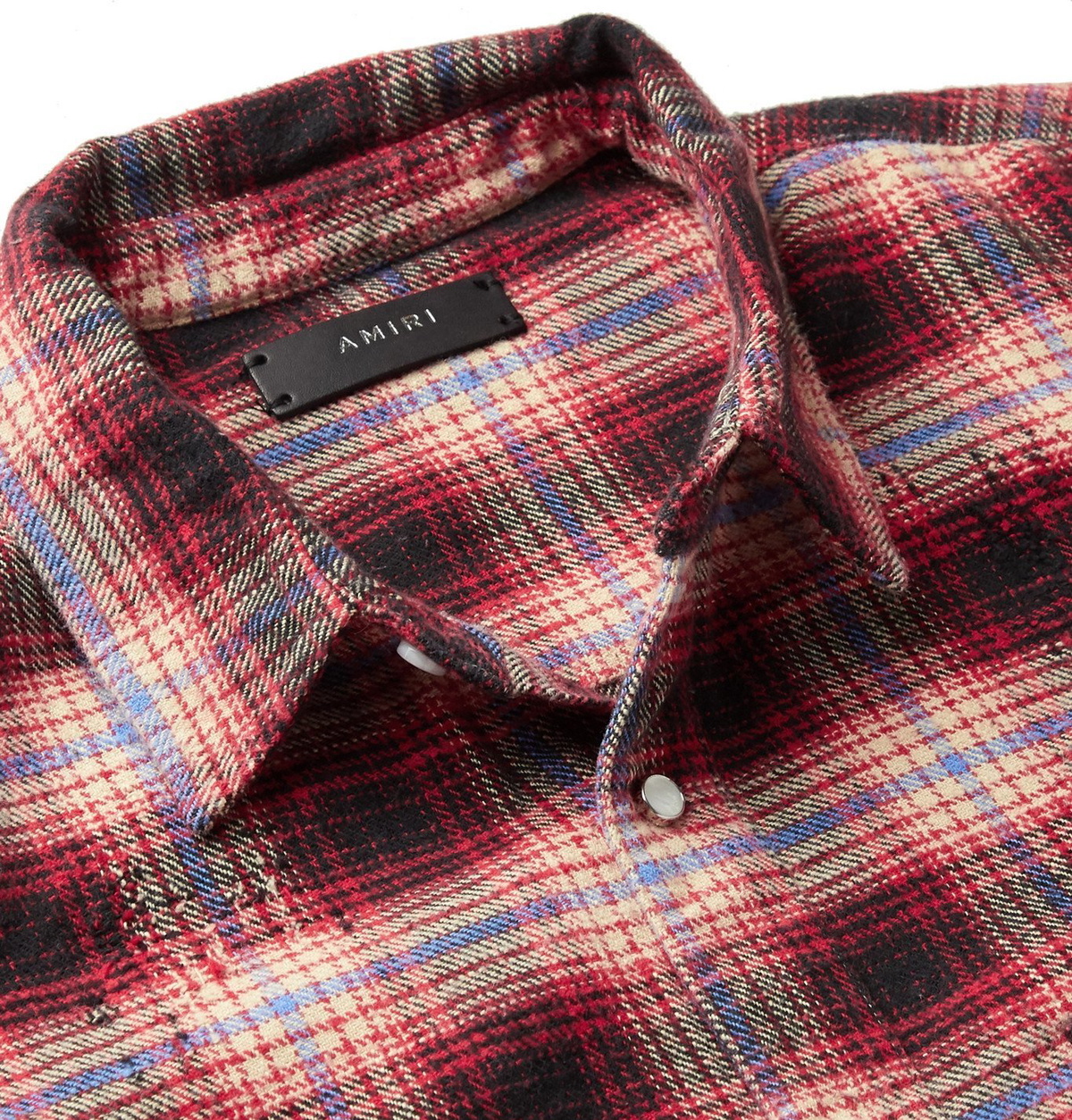 AMIRI アミリ RAYON COTTON OMBRE L/S CHECK SHIRT USA製 レーヨン 