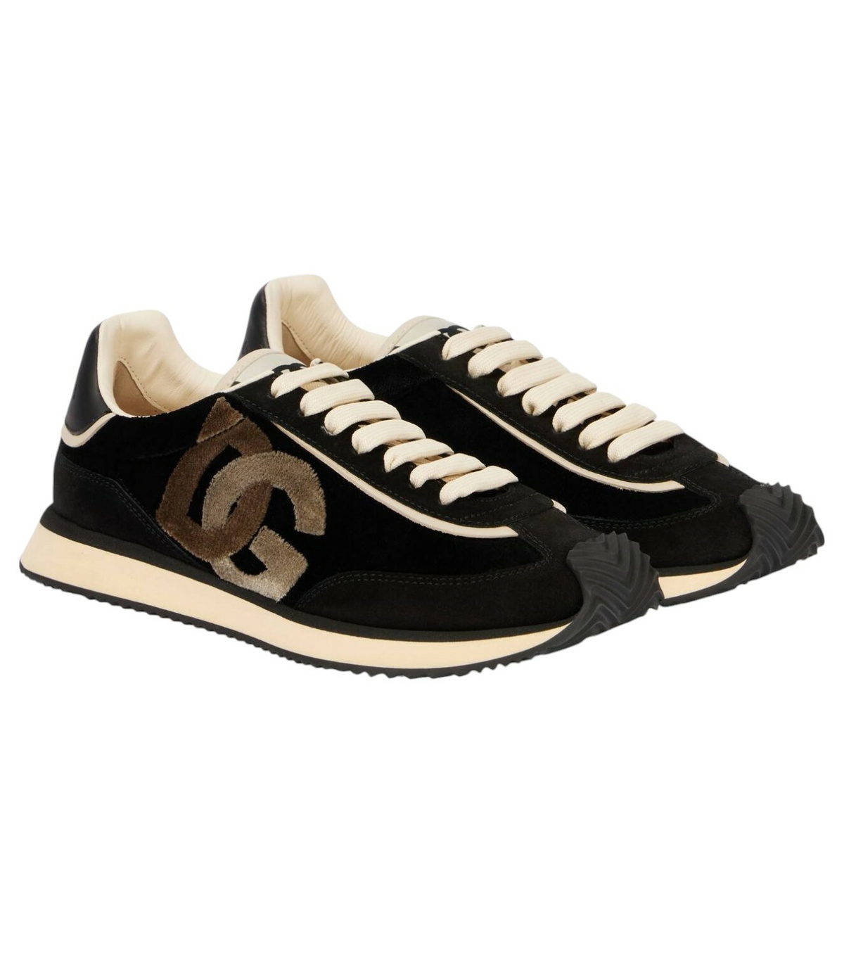 Dolce&Gabbana Blue & Gray Mixed-Material DG Cushion Sneakers