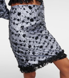Ganni Sequined lace midi skirt