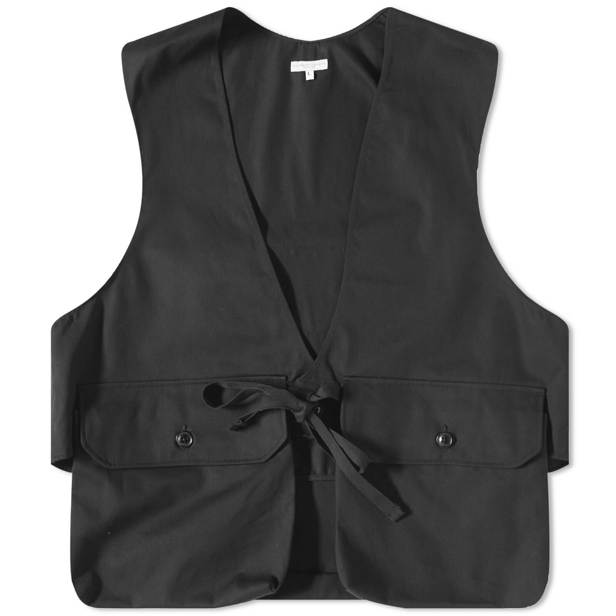 Engineered Garments Men's Fowl Vest in Black Twill Engineered Garments