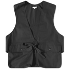 Engineered Garments Men's Fowl Vest in Black Twill