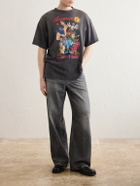 SAINT MXXXXXX - Paint-Splattered Printed Cotton-Jersey T-Shirt - Black