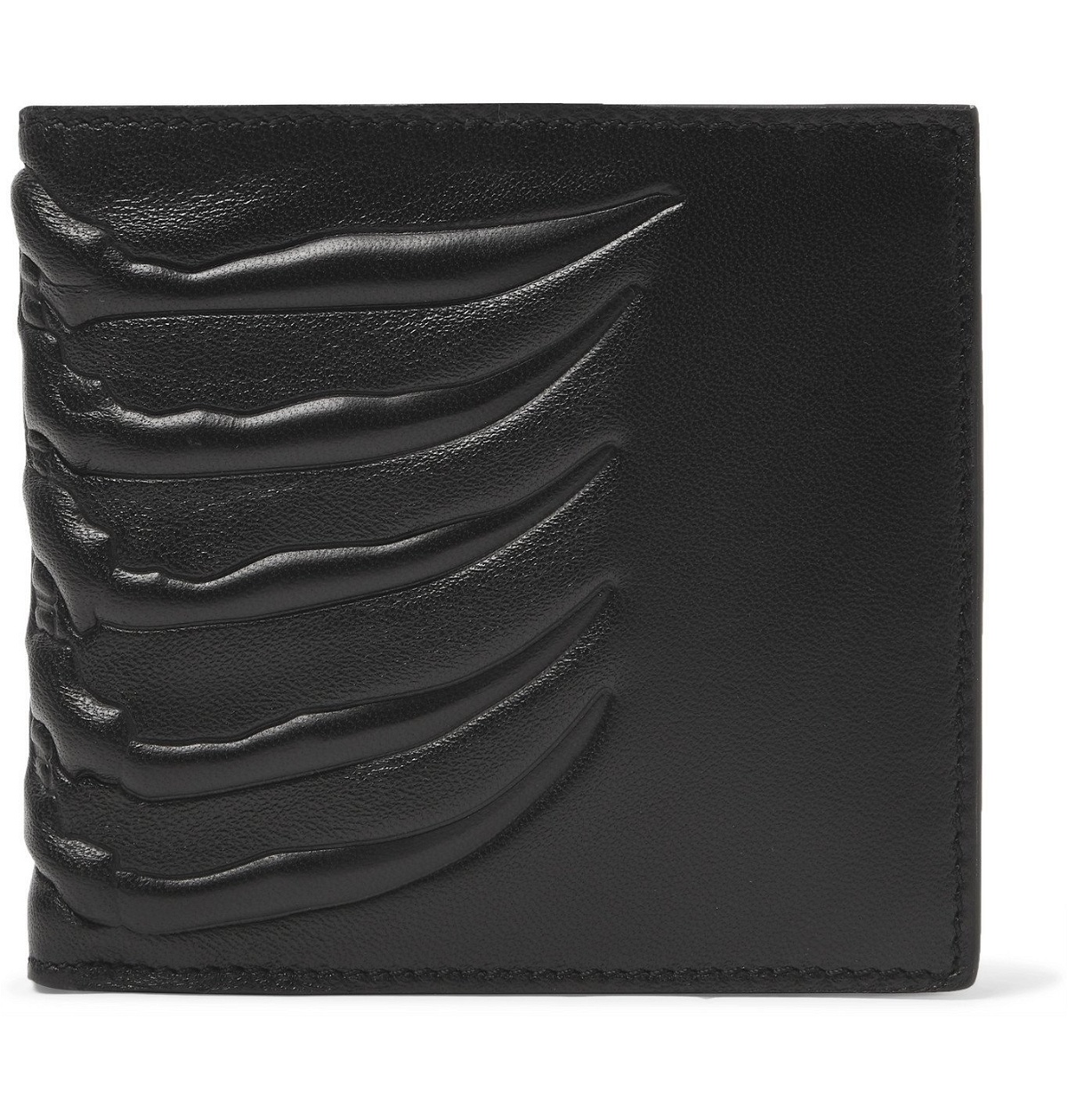 Alexander McQueen - Embossed Leather Billfold Wallet - Black Alexander ...